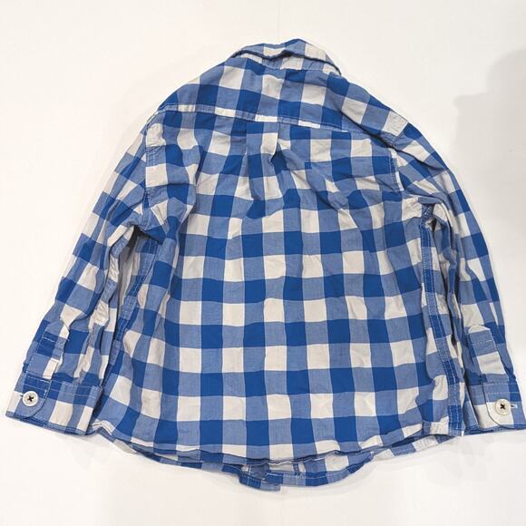 Baby Boden Button Down Shirt Size 12-18m Blue Gingham Long Sleeve - Picture 3 of 5